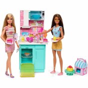 Resim Barbie Brooklyn ve Malibu Pasta Yapıyor Oyun Seti HJY94 