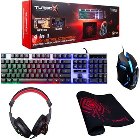 Resim TURBOX TRX-108 Bundle Kablolu Klavye Mouse Mousepad RGB Kulaklık 
