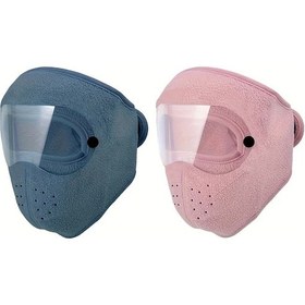 Resim Willowhaven Mavi Pembe 2li Kışlık Yüz Maskesi Ayarlanabilir Bantlı Bütün Yüz Koruma Mavi+pembe 