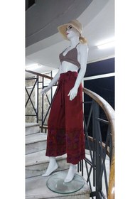Resim Eren Style Otantik Nakış İşlemeli Harem Şalvar Bulmaca Pantolon 103 Cm -8719 Kiremit 