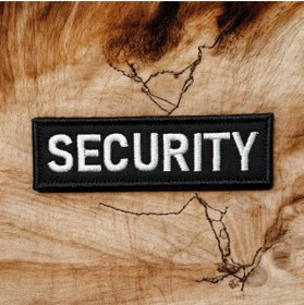 Resim Ex Patch Siyah Zemin Security Yazılı Nakış Patch Peç 10 X 3 Cm 
