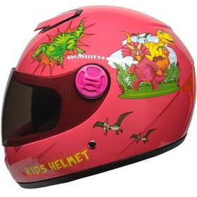Resim Mts Full Face Motosiklet Çocuk Kaskı K3 Dino Pink Pembe 