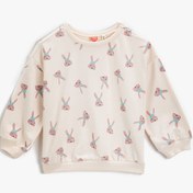 Resim Kız Bebek Baskılı Sweatshirt Pamuklu 