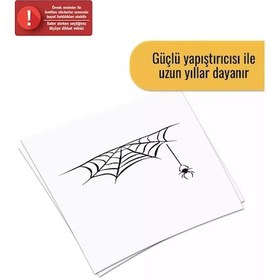 Resim Örümcek Ağı - Araç, Oto, Laptop, Duvar Uyumlu Sticker 10 6 Cm 
