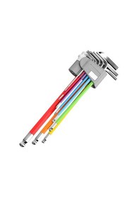 Resim Lemestar 9 Parçalı Krom Vanadyum Çelik Ekstra Uzun Metrik İç Halka/top/düz Baş Altıgen An,renkli 