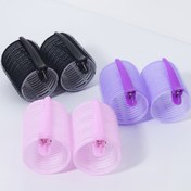 Resim 4 parça/set büyük kendinden tutmalı bukle seti, 2 adet ısıtmalı olmayan bukle, 2 adet ördek gagası klipsi, DIY saç modeli aracı 