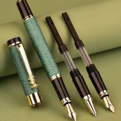 Resim Hediye Kutulu Şık 3'lü Set - Ergonomik Mat Metal Dolma Kalemler, 0.5mm Uçlu Kaligrafi & Günlük Yazım İçin, İş ve Ofis Hediyesi İçin İdeal 