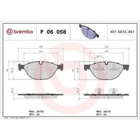 Resim Brembo P06058 On Fren Balatasi 34112413048 34112413077 34116778048 