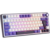 Resim Royal Kludge R75 75% Kablolu Türkçe Gaming Klavye (Beyaz-Mor) 