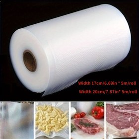 Resim Mutfak Gıda Vakumlu Torba Saklama Çantası, Gıdaları Taze Tutmak İçin Vakumlu Gıda Mühürleme Torbası Kullanılır 16.99/19.99cm*5.0metre 