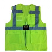 Resim Kurye Yelek Fosforlu Neon Sarısı X Large 3 Cepli Fermuarlı 