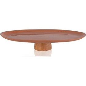 Resim The Mia Limoges Ahşap Ayaklı Servis Tabağı Terracota 34x17x6,5 Cm Turuncu 