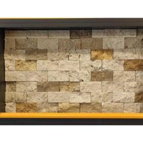 Resim Polen Stone 3'lü Mix Traverten Patlatma Duvar Kaplama Taş Fileli 