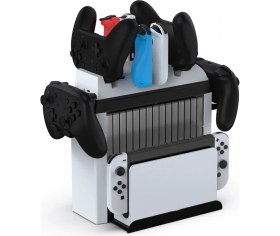 Resim Hobimtek Nintendo Için Organizatör Stand Şarj Cihazı Tutucu Şarj Unitesi OLED Switch LED Göstergeli TNS-2113 
