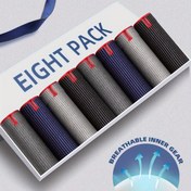 Resim 8 Adet Erkek Boxer Külotu, Sağlıklı ve Cilde Dostu, Spor ve Günlük Rahat Giyim İçin Konforlu, Şık ve Trend Klasik Çizgili Şortlar. 