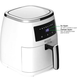Resim Wiami Fritöz Wiami Air Fryer 5 Lt Beyaz Akıllı 545ESERI 