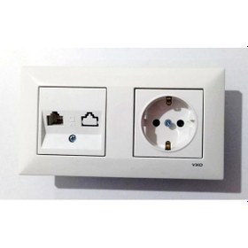 Resim Viko Meridian Beyaz İkili Set Numeris Telefon Prizi , Topraklı Priz Diğer 