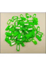 Resim Kimlik Plastik Etiket Anahtarlık 100 Adet Yeşil Renk 