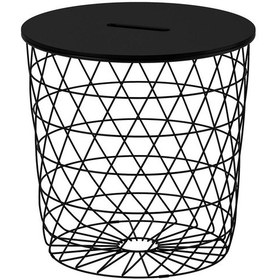 Resim Saklama Bölmeli Sehpa, Siyah, 44 Cm Siyah 