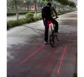 Resim Toptan Bulurum Bisiklet Arka Stop Lambası Lazer Şeritli LED Işık 