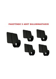Resim Ardini Kendinden Yapışkanlı Askılık Mat Siyah 03 Pakette 5 Adet Çok Renkli 