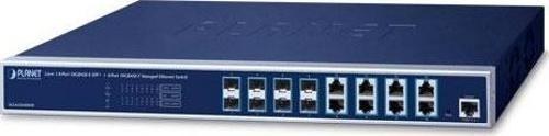 Resim Layer 3 8-Port 10GBASE-X SFP+ + 8-Port 10GBASE-T Managed Ethernet Switch with 48V DC Redundant Power Planet