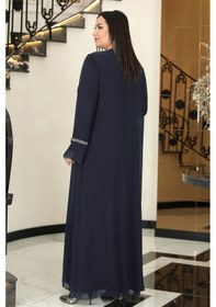 Resim Raika Moda Sultan Büyük Beden Tesettür Abiye Lacivert 