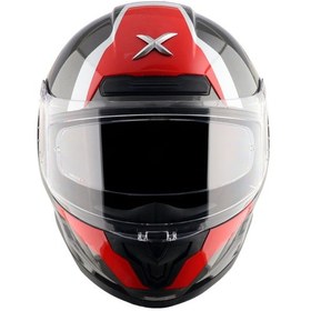 Resim Axor Saber Spark Dull Ece 22.06 Kapalı Kask Beyaz - Kırmızı - Siyah 