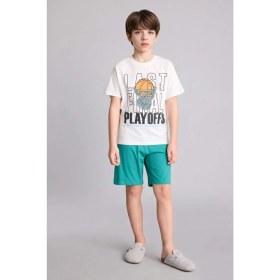 Resim DeFacto Regular Fit Baskılı 2'li Şort Tişört Pijama Takımı Erkek Çocuk G8830A826HS 