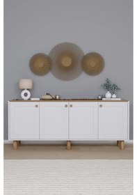 Resim Bohem Serisi Natura Mat Beyaz - Açık Ceviz Konsol Açık Ceviz & Beyaz 