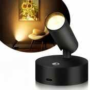 Resim Manyetik Tabanlı Ultra Parlak Şarj Edilebilir Duvar Lambası, 2000mAh USB Spot Işık, Yatak Odası Resim LED Işığı, Şarj Edilebilir Pil, İç Mekan Odaklı Aydınlatma Ayarlanabilir Işın, Bitki Resimleri için Uygun 