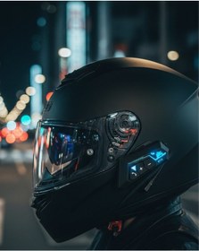 Resim Universal Motosiklet Kask Bluetooth Kulaklık 20 Saat Konuşma Süresi 