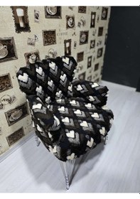 Resim Venqm Kalp Peluş Çay Seti Koltuk Takımı Metal Ayak Metalik 