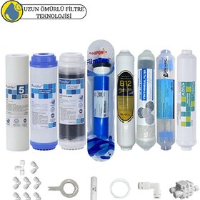 Resim Pemax Water Solutions Purefer Açık Kasa Çift Karbonlu Sertifikalı 8'li B12Alkali-Detox-Filmtec Dupon Mebran 4'lü Mineral 