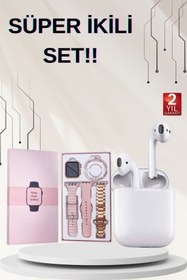 Resim teknodayım 3 Kordonlu Dokunmatik Ekran Akıllı Saat ve 2.Nesil Kablosuz Bluetooth Kulaklık ANC/ENC 