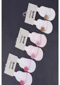 Resim 1'li Kız Bebek Çiçek Aksesuarlı Pembe Babet Çorap-1322 Pembe 