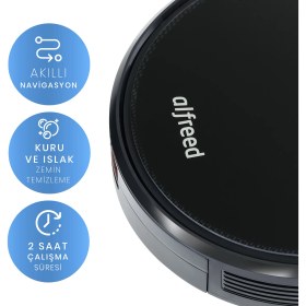 Resim Reeder Alfreed Akıllı Robot Süpürge Uzaktan Kumanda ile 120 dk Çalışma Süresi Düz Zemin İçin 