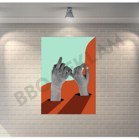 Resim Barışı Simgeleyen Eller Retro Ahşap Poster 