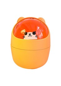 Resim Qingmipy 1.2l Oranj Abs Plastik Masaüstü Çöp Kutusu, Kaydırmalı Kapaklı, Parçalanabilir, Ofis/ev İçin Küçük Atık Toplayıcı 