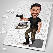 Resim Nişan Alan Erkek Karikatürlü Puzzle 