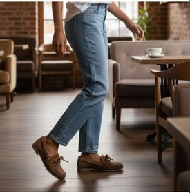 Resim Ne&ve Shoes Taba Süet Hakiki Deri Bağcıklı Makosen Kadın Kolej Loafer 