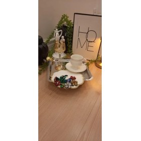 Resim Miras Home 2 Adet Tavuskuşu Renkli Kristal El Işlemeli Kokteyl Peçete, Servis Mendili, Servis Peçetesi 