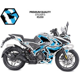 Resim Bajaj Rs200 Kaplama Sticker Air Brush Motor Kaplama Modeli Hazır Kit Tüm Modeller Uyumlu Mavi 