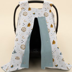 Resim Puset Örtüsü - Çift Taraflı - Petrol Mavisi Petek - Zoo 