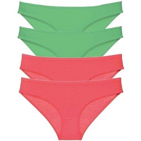 Resim 4 Adet Eko Set Likralı Kadın Slip Külot Yeşil Fuşya Çok Renkli 