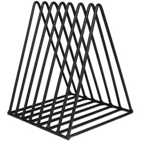 Resim Wess Dizayn Masa Üstü Metal Üçgen Dergilik Plaklık 7 ‘li Izgara Raf Wd-43 
