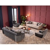 Resim Weltew Home Florya Koltuk Takımı 3+3+1+1 (krem-gri) 