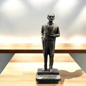 Resim Dekoratif Polyester Atatürk Heykeli 20 Cm Gold Eskitme 