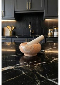 Resim Taşev Mortero Mermer Havan Sarı 