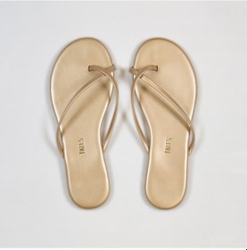 Resim Kadın Çapraz Gold Parmak Arası Terlik Altın 